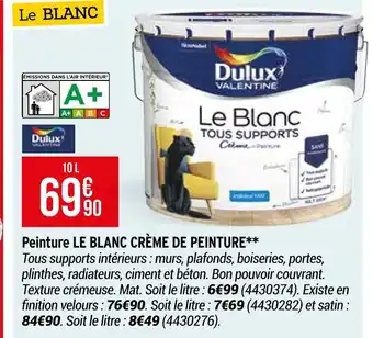 Bricorama Dulux peinture le blanc crème de peinture offre