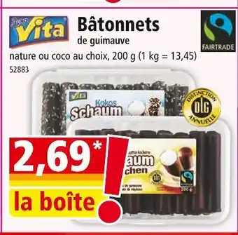 Norma Vita bâtonnets de guimauve offre