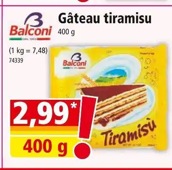 Norma Balconi gâteau tiramisu offre