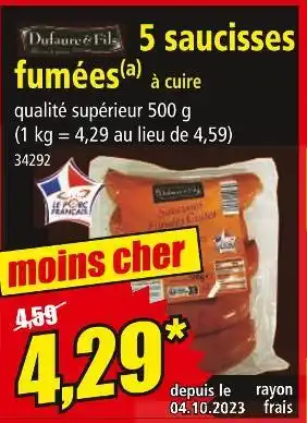 Norma Dufaure & fils 5 saucisses fumées offre