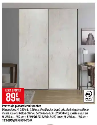 Bricorama Portes de placard coulissantes offre