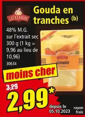 Norma Leckerrom gouda en tranches offre