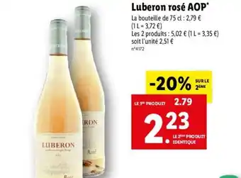 Lidl Luberon rosé AOP offre