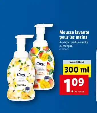 Lidl Mousse lavante pour les mains offre