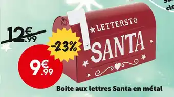Maxi Bazar Boite aux lettres santa en métal offre