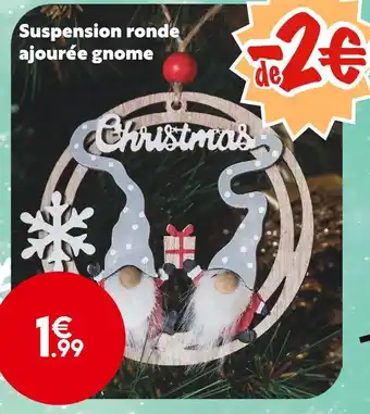 Suspension ronde ajourée gnome