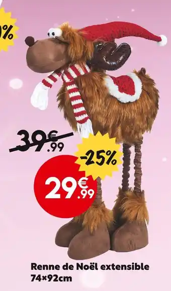 Maxi Bazar Renne de noël extensible 74x92cm offre