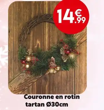 Maxi Bazar Couronne en rotin tartan ø30cm offre
