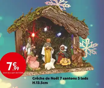 Crêche de noël 7 santons 5 leds