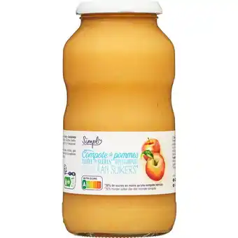 Carrefour Simpl compote de pommes allégée en sucres offre