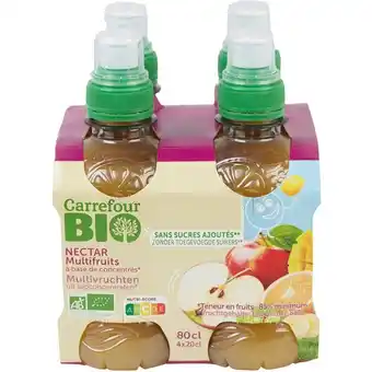 Carrefour Carrefour bio nectar à base de concentré bio sans sucres ajoutés offre