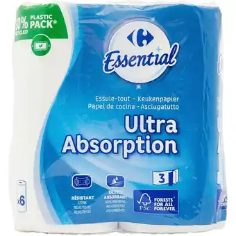 Carrefour Market Carrefour essential essuie-tout blanc absorption offre