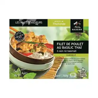 Madern filet de poulet au basilic thaï & son riz basmati surgelé