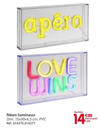 Gifi Néon lumineux offre