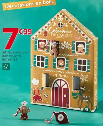 24 décorations en bois incluses