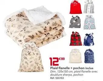 Gifi Plaid flanelle + pochon inclus offre