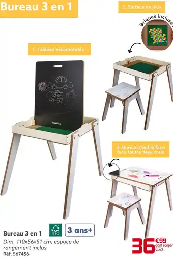 Gifi Bureau 3 en 1 offre