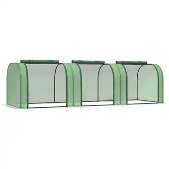 Bricomarché Mini serre de jardin serre à tomates 2,95l x 1l x 0,8h m acier pe haute densité 140 g/m² anti-uv 3 fenêtres zip enroulables v offre