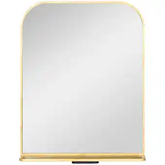 Bricomarché Miroir mural avec étagère en bois de pin pour salon chambre ou dressing 56 x 71,6 x 12 cm offre