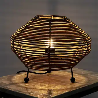 Bricomarché Lampe à poser - esteban - en rotin - marron - cezare - ø32cm offre