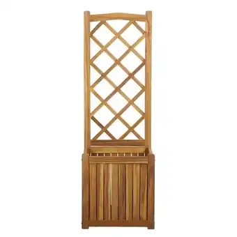 Bricomarché Jardinière avec treillis miri en bois d'acacia 43,5x43,5x130 cm offre