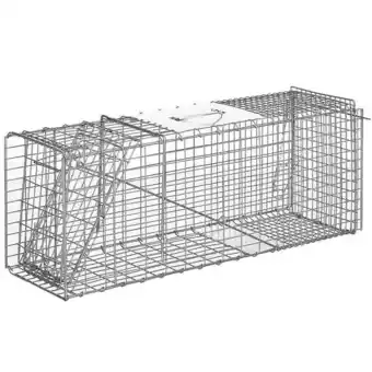 Bricomarché Piège de capture pliable pour petits animaux type lapin rat - 2 portes, poignée - dim. 81l x 26l x 34h cm - acier offre