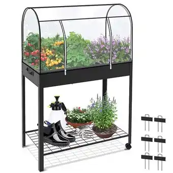 Bricomarché Vounot potager sureleve avec bache pvc 80.5x130x43cm noir offre