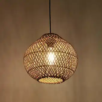 Abat-jour pour suspension - capucine - en rotin - marron - cezare - ø30cm
