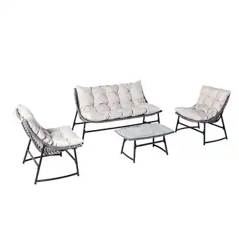 Bricomarché Guahana salon jardin bas résine gris offre