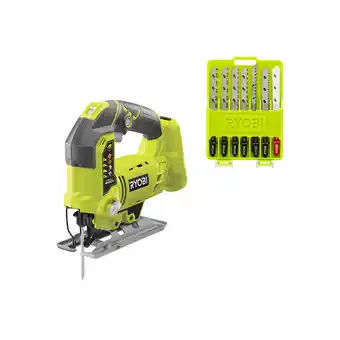 Bricomarché Pack ryobi - scie sauteuse pendulaire r18js-0 - 18 v oneplus - sans batterie ni chargeur - coffret de 10 lames spéciales scie offre