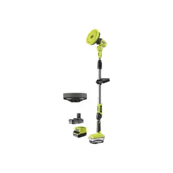 Bricomarché Pack ryobi - brosse motorisée télescopique r18tps-120g - 18v oneplus - 1 batterie 2.0ah - 1 chargeur - disque en mousse - rak offre
