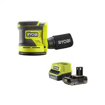 Bricomarché Pack ryobi ponceuse excentrique rros18-0 - 18v oneplus - 1 batterie 2.0ah - 1 chargeur rapide rc18120-120 offre