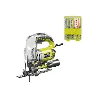 Bricomarché Pack ryobi scie sauteuse pendulaire - 680 w - 105mm - coffret de 10 lames - bois - plastique - bimétal - 102mm - rak10jsb offre