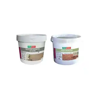 Bricomarché Pack parexlanko - joint grain fin pour plaquettes ton pierre - 7,5kg - colle pour plaquettes en plâtre blanc - 7,5kg offre
