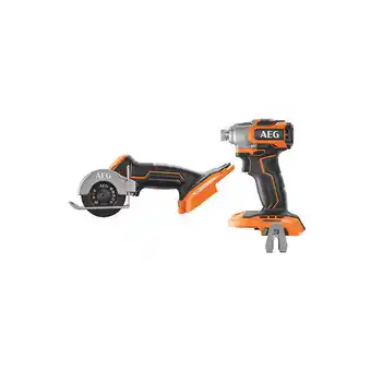 Bricomarché Pack aeg visseuse à choc - mini scie multi-matériaux - 18 v - subcompact - brushless offre