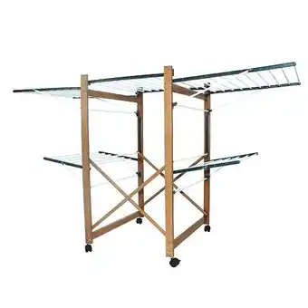 Bricorama Etendoir à linge pliable ushuaia bois clair aluminium 32m offre