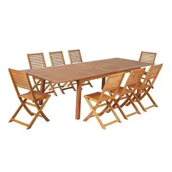 Bricorama Ensemble repas jardin carini en bois d'eucalyptus fsc 8 places offre