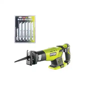 Bricorama Pack ryobi - scie sabre rrs1801m - 18v oneplus sans batterie ni chargeur - lot de 6 lames universelles - bois et métal 100/15 offre