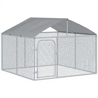 Bricorama Chenil extérieur avec toit pour chien 5 m² - parc grillagé 230 x 230 x 175 cm - espace couvert - acier galvanisé offre