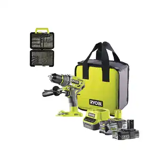 Bricorama Pack ryobi perceuse-visseuse percussion r18pd7-252s brushless - 2 batteries 5.0 - 2.0ah - chargeur - coffret 60 accessoires p offre
