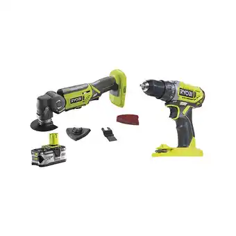 Bricorama Pack ryobi perceuse visseuse 18v one plus - r18dd2-0 - outil multifonctions 18v oneplus r18mt-140s - 1 batterie 4.0ah - 1 cha offre