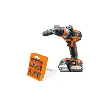 Bricorama Pack aeg perceuse à percussion 18v li-ion bsb18cbl-502c - coffret profit-bit 17 embouts de vissage offre