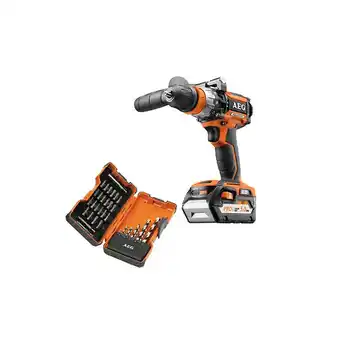 Bricorama Pack aeg perceuse à percussion 18v li-ion bsb18cbl-502c - coffret power set 35 pièces embouts et forêts hss-g offre