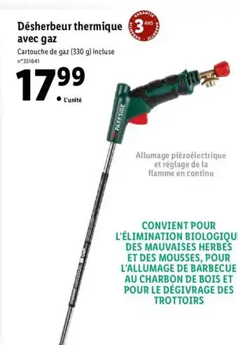Lidl Désherbeur thermique avec gaz offre