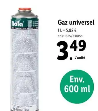 Lidl Gaz universel offre
