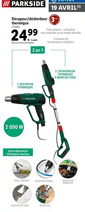 Lidl Décapeur/désherbeur thermique offre