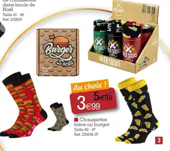 Kandy Chaussettes bière ou burger offre