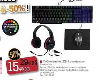 Coffret gamer LED 4 accessoires