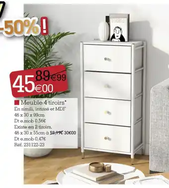 Kandy Meuble 4 tiroirs offre