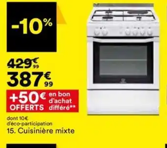 BUT 15. Cuisinière mixte offre